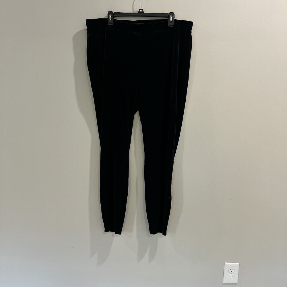 J. Crew Stretch Velvet‎ Leggings Women Plus Size 2X Black Full Length K3653 New